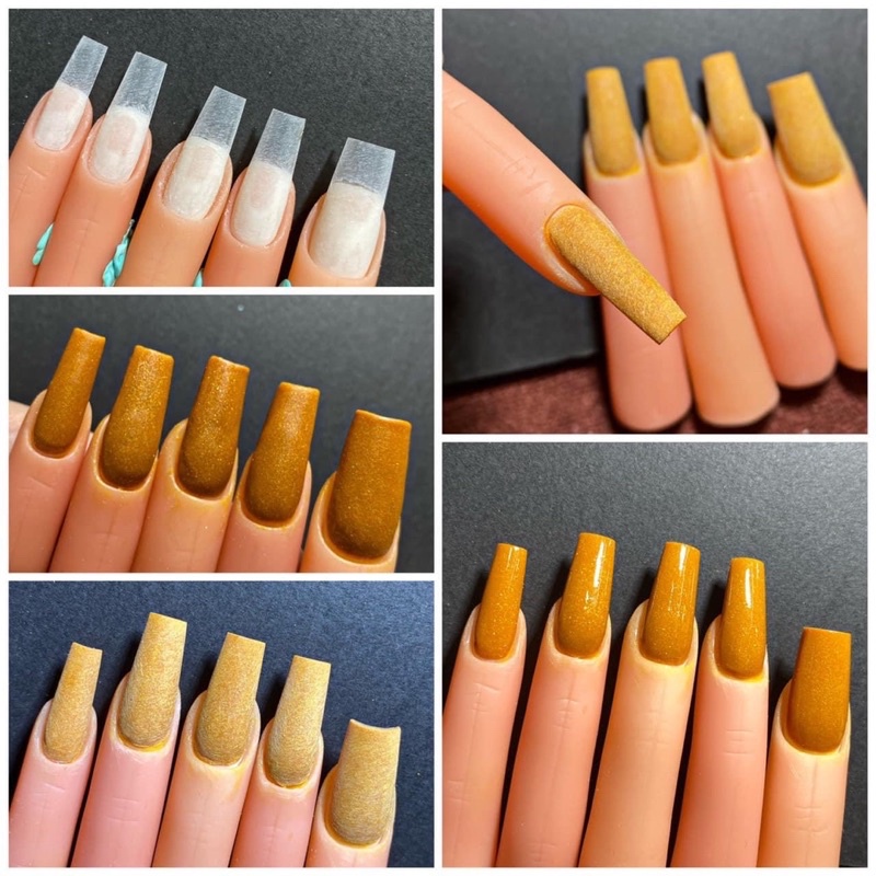 Bộ 5 Ngón Tay Làm Nail Silicon Màu Da Đắp Bột Đắp Gel làm mẫu chuyên dụng ngành Nails Nail
