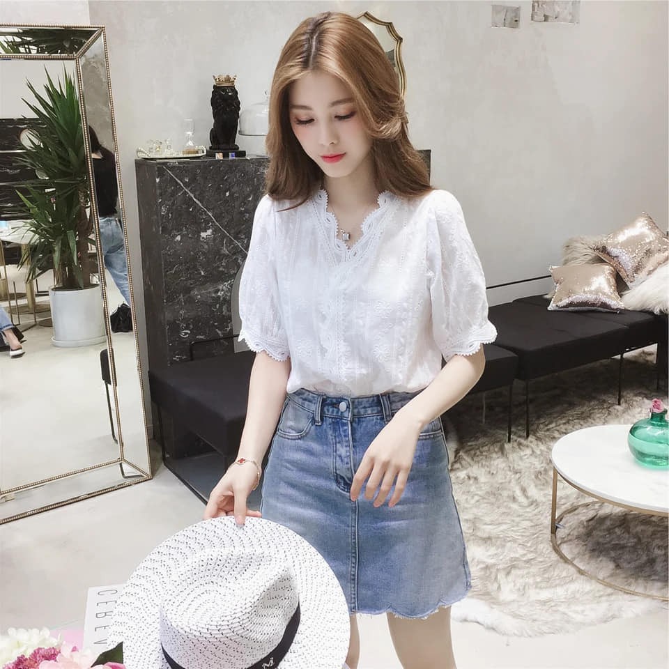 Combo áo trắng ren nữ(8kg)