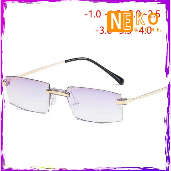 Kính Cận Chống Tia Sáng Xanh Gọng Kim Cương Sang Trọng Cho Nam -1 -1.5-2 -2.5
