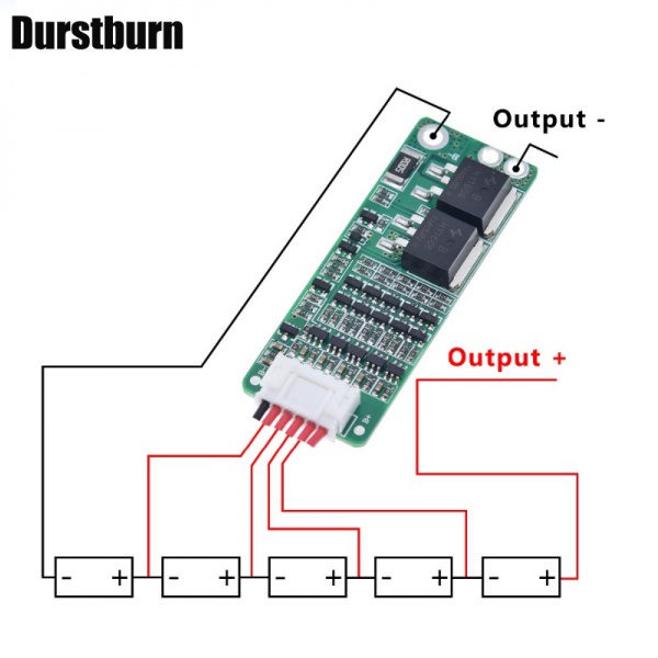 1 Bảng Mạch Bảo Vệ Pin Li-ion 5S 15A BMS 18650 18V 21V