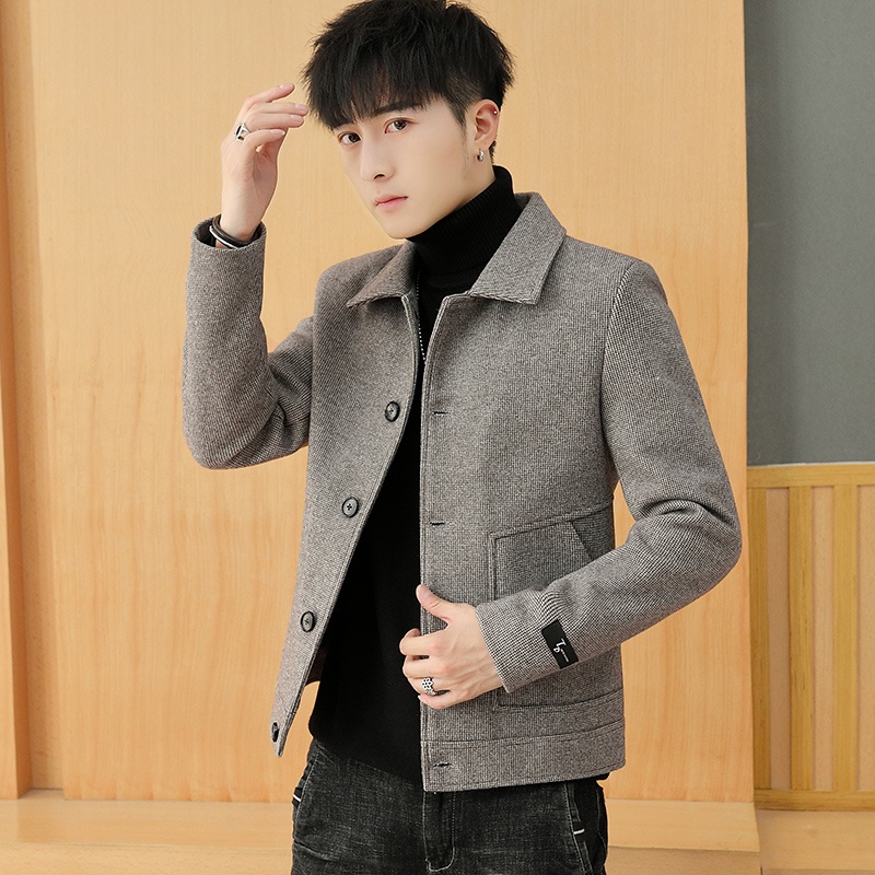 Áo khoác dạ nam dáng ngắn cổ bẻ phong cách trẻ trung lịch lãm