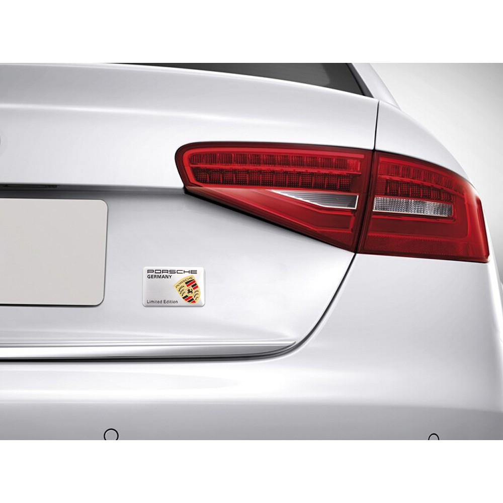 Miếng dán trang trí xe hơi hình Porsche 718 911 Taycan chất liệu hợp kim cao cấp