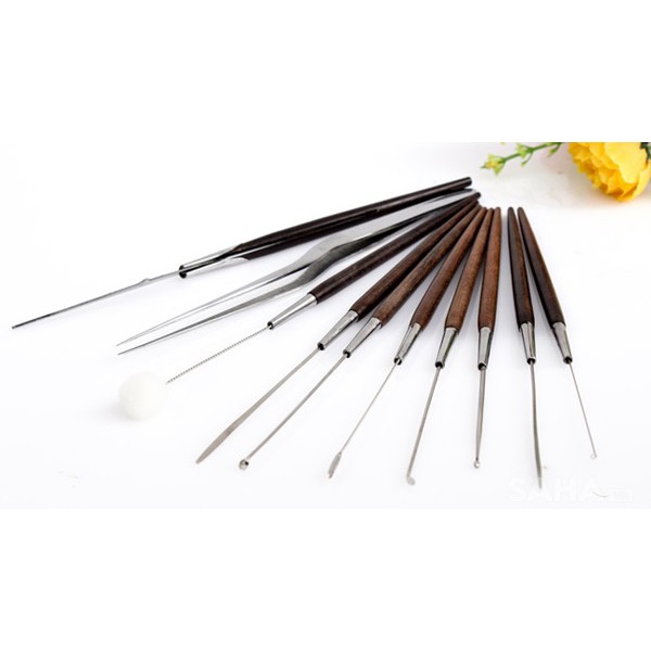 Combo Bộ dụng cụ lấy ráy tai 10 món và Bộ kềm cắt móng 12 món - BX0112