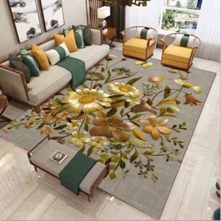 Thảm trải sàn Bali 5D mẫu mới 2mx3m hình hoa cúc ảnh thật