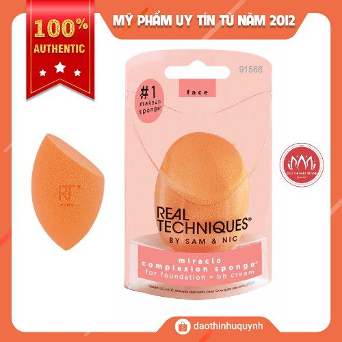 Mút Tán Kem Nền Real Techniques Miracle Complexion Sponge Trang Điểm Mềm Mịn Có Case | Không Case Bảo Vệ - Chính Hãng