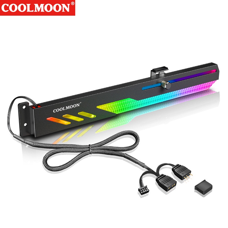 Giá Đỡ VGA 28cm ROG / Aorus / MSI LED RGB - Đồng Bộ HUB Coolmoon / Auto Ghim Nguồn Trực Tiếp