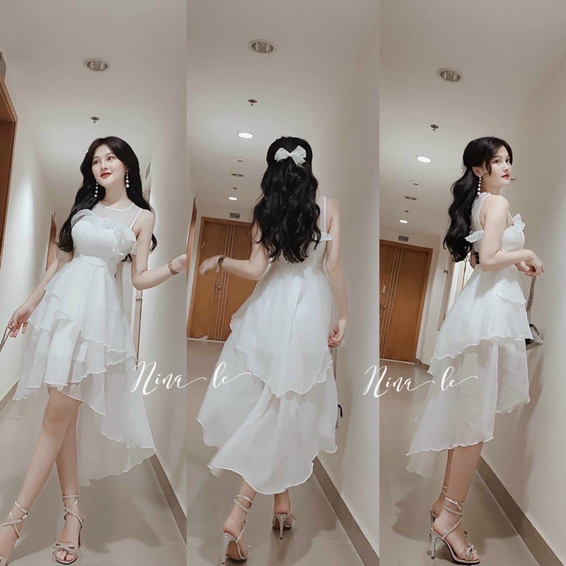 Đầm xoè trắng đuôi tôm 3 tầng (Có ảnh thật) | BigBuy360 - bigbuy360.vn