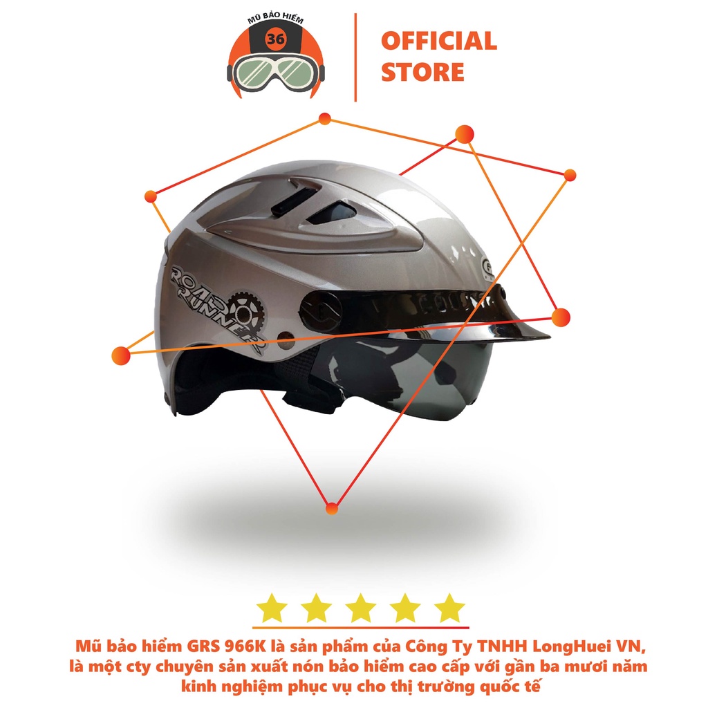 Mũ bảo hiểm GRS A966 kính râm (nhiều màu)