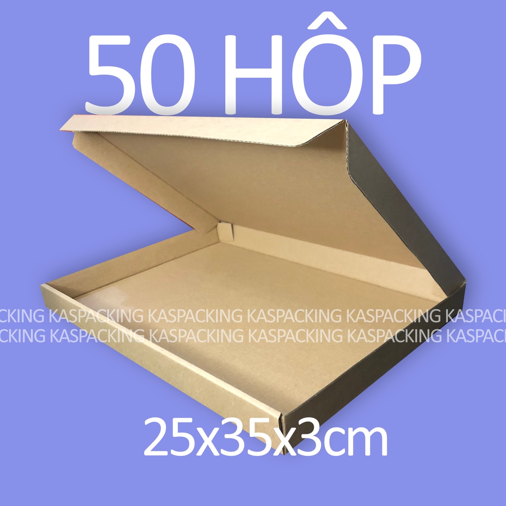 25x35x3 cm - 50 Thùng hộp carton để đựng hàng.