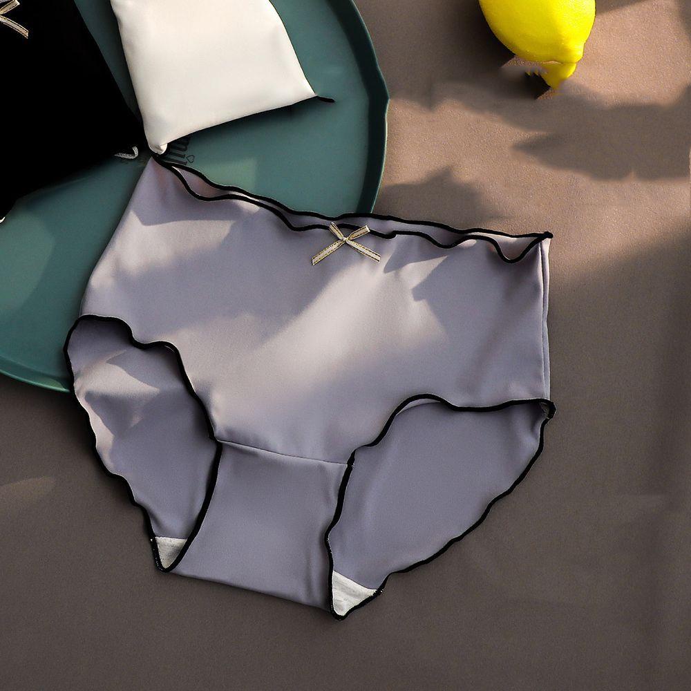 OCEANMAP Quần Lót Cotton Lụa Lạnh Không Đường May Lưng Vừa Đính Nơ Gợi Cảm Cho Nữ