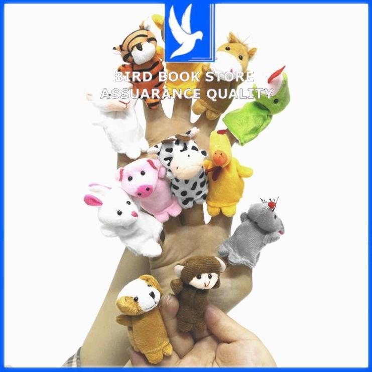 Rối Ngón Tay Nhồi Bông Hình Động Vật 12 Con Giáp , Nhân Vật Gia Đình Hạnh Phúc Cho Bé Set 6 món Bird book Bird book