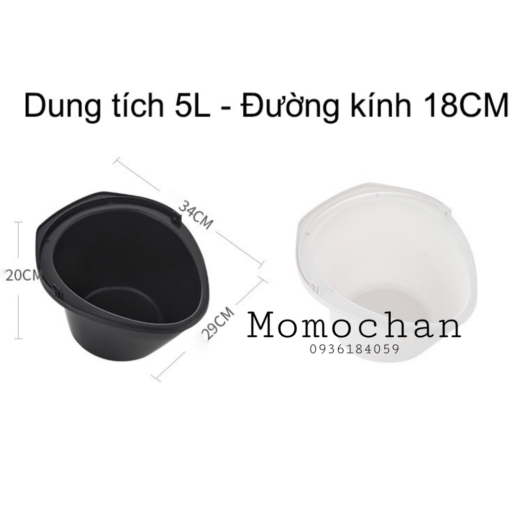 Bồn cầu di động bằng nhựa cho người già/người ốm/phụ nữ sau sinh có viền cao su chống trơn trượt