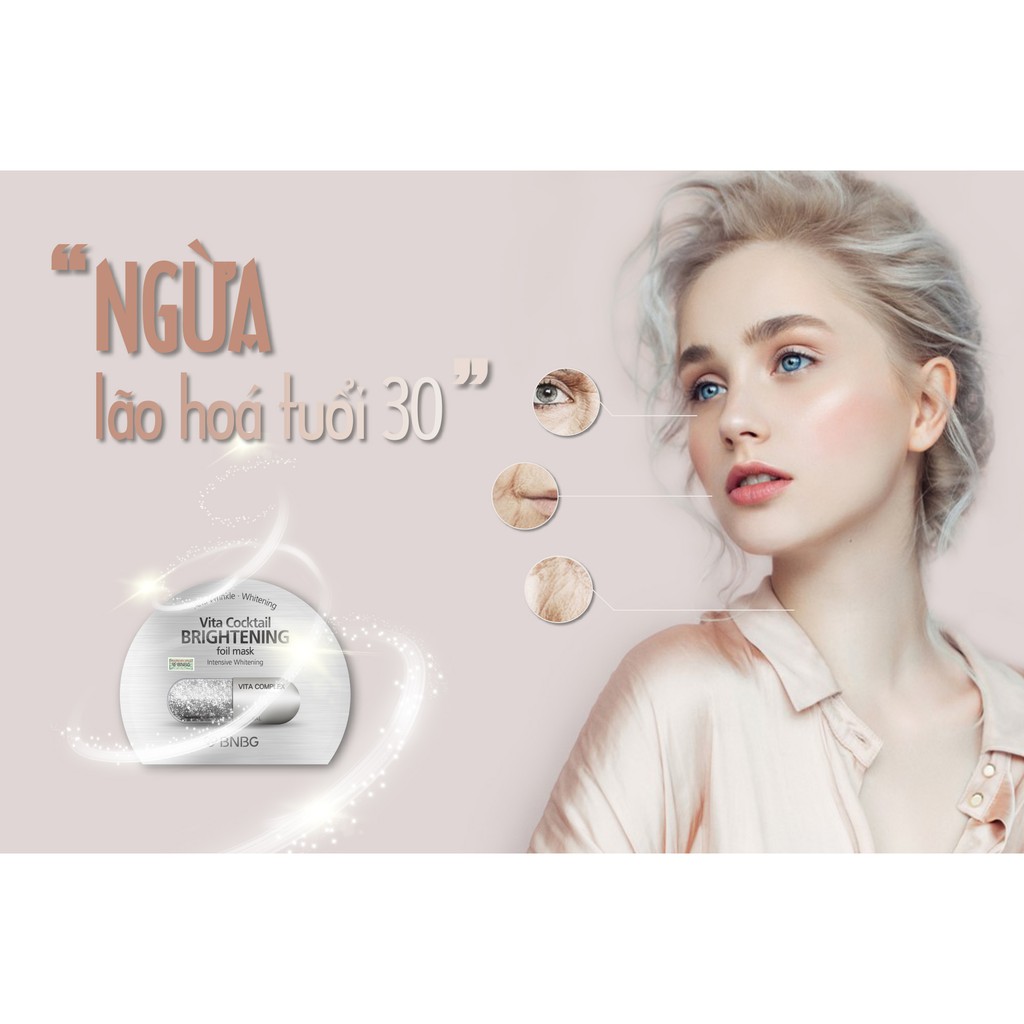 Combo 10 Mặt nạ dưỡng da BNBG Vita Cocktail Foil Mask 30ml X 10 ( AQUA, AGE, Brightening)