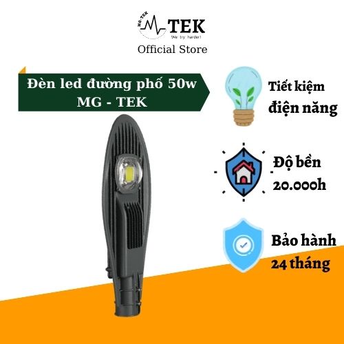 Led đèn đường lá 50w MGTEK, bóng đèn chiếu sáng ngoài trời đường phố sân vườn cao áp