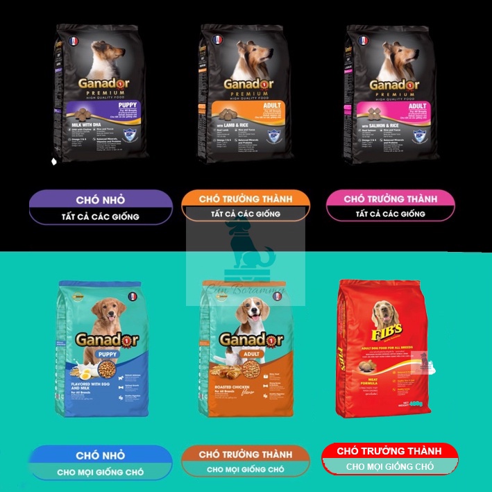 Thức ăn hạt khô cho chó Ganador - Hạt cho chó con, chó lớn bổ sung dinh dưỡng giúp thú cưng phát triển 400g