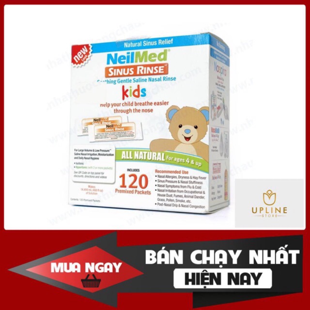 FREE SHIP HỘP 120 MUỐI RỬA MUỐI NEILMED USA VÀNG KHÁNG VIÊM DÀNH CHO BÉ HÀNG NỘI ĐỊA MỸ CHẤT LƯỢNG THẤY TỪ LẦN ĐẦU TIÊN