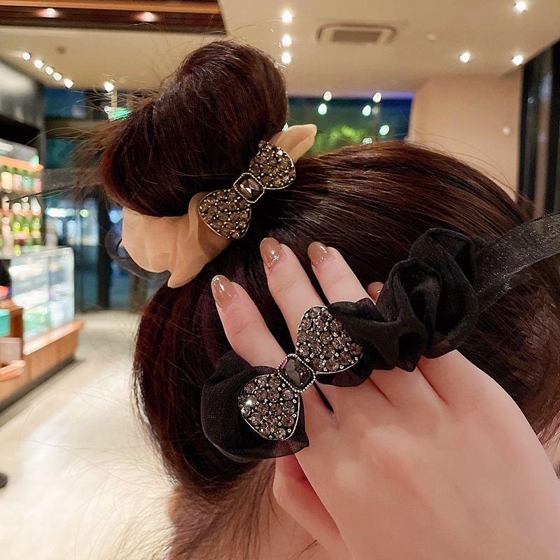 Dây Buộc Tóc Cao Su Đính Đá Phong Cách Hàn Quốc Cho Nữ