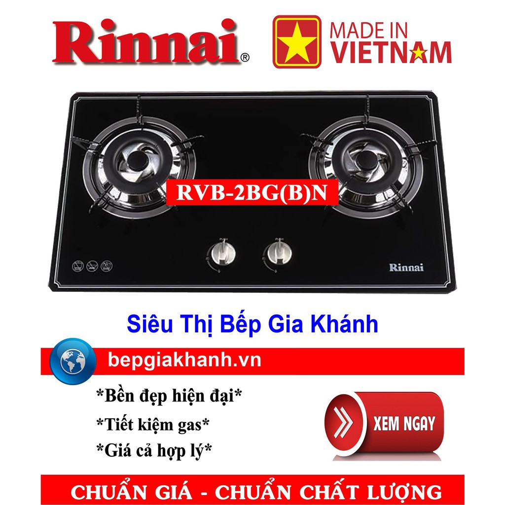 Bếp gas âm Rinnai RVB-2BG(B)N sản xuất tại Việt Nam