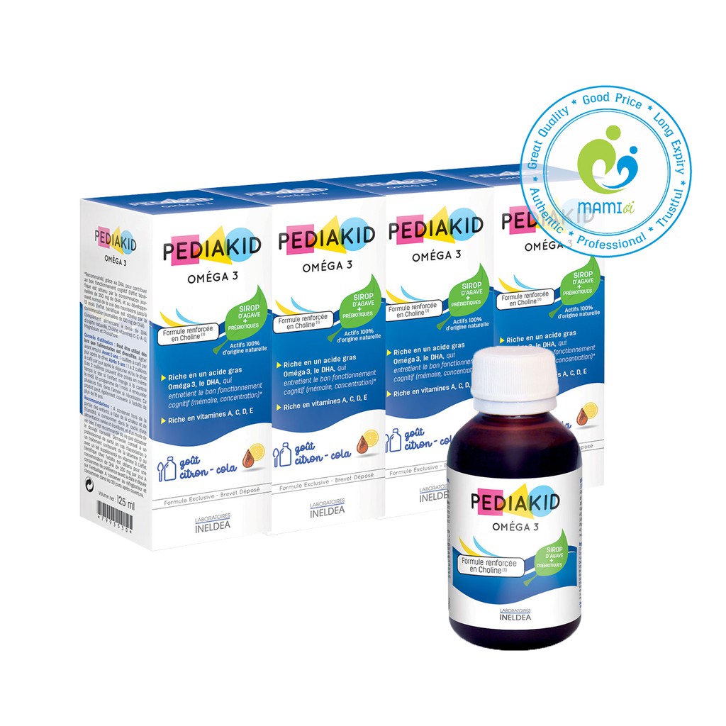 Siro  bổ sung DHA và vitamin A, C, D, E cho bé từ 6 tháng tuổi Pediakid Omega 3, Pháp