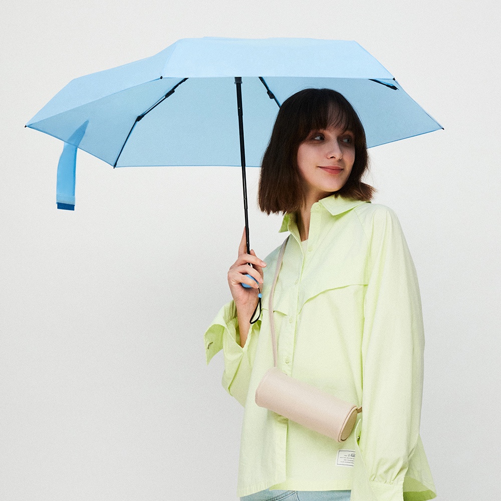 Dù che nắng OHSUNNY chống tia UV màu trơn kích thước nhỏ gọn có thể gấp gọn kèm túi đựng