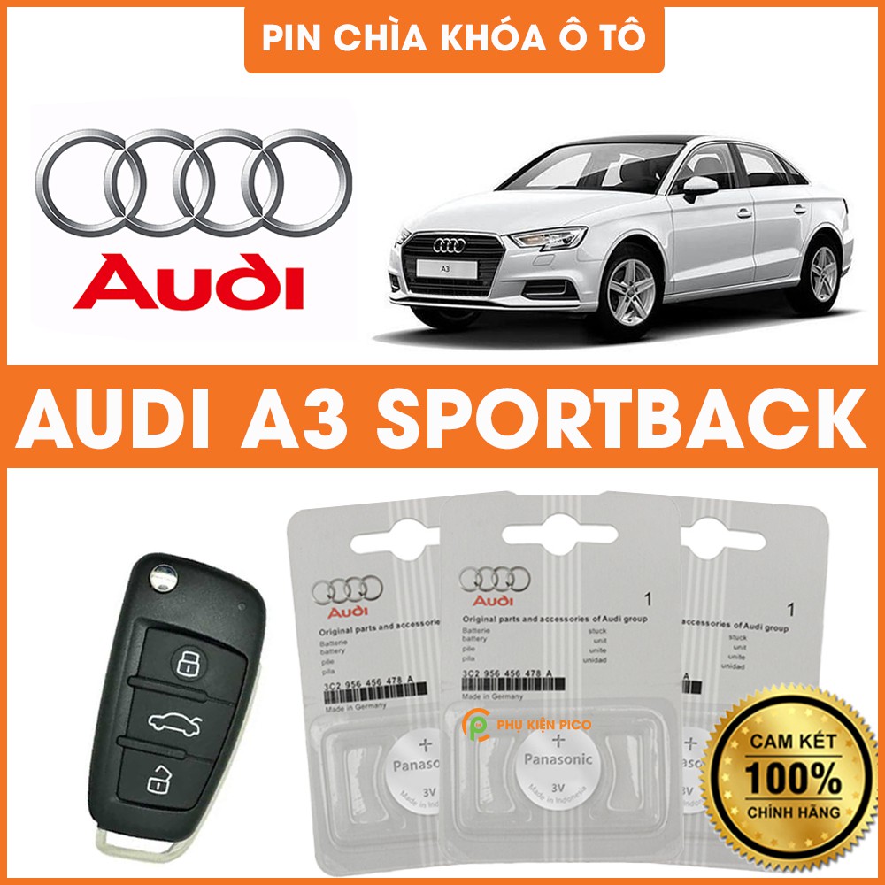 Pin chìa khóa ô tô Audi A3 Sportback chính hãng Audi sản xuất tại Indonesia 3V