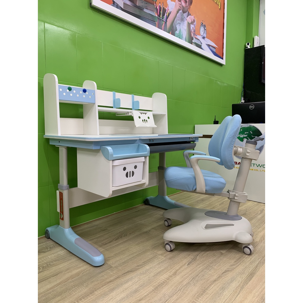 Bộ Bàn Ghế Chống Gù Chống Cận Học Sinh Cao Cấp HS-72 Xanh, Bé Trai