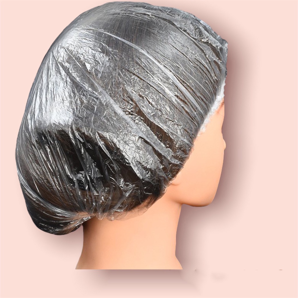 Mũ Nilon Trùm Đầu Túi Gấu, Bao Nilon Y Tế Trùm Đầu Hỗ Trợ Nhuộm Tóc, Ủ Tóc Dùng 1 Lần DC25