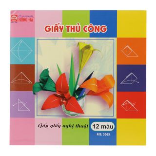 Giấy thủ công cắt dán 12 màu - MS3363