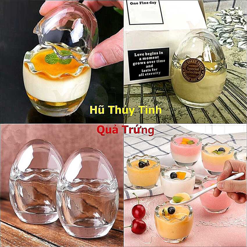 Hũ Làm Bánh Plan hình Quả Trứng 60ML  – Hũ Thủy Tinh Nhỏ - Lọ đựng gia vị đẹp
