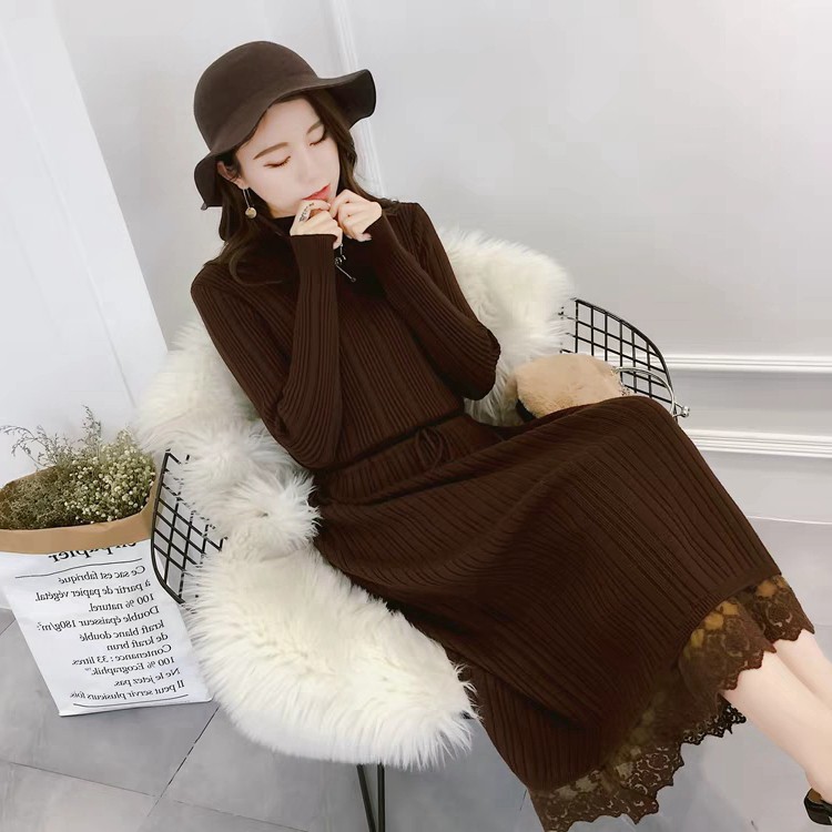 Đầm len dáng dài phong cách thanh lịch thời trang thu đông cho nữ