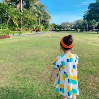 váy tơ đũi chấm bi siêu cute