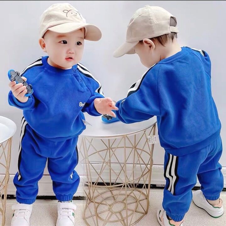 Bộ Quần Áo Nỉ Coton Dài Tay Cho Bé Beilaile [BNI01] - Babi mama