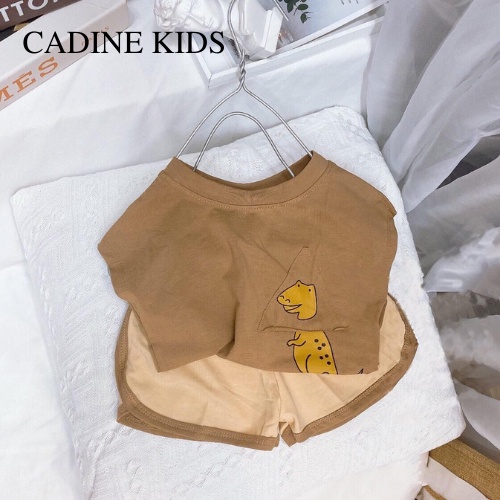 Bộ bé trai chất cotton mềm in hình khủng long đáng yêu 10-16kg Cadine Kids