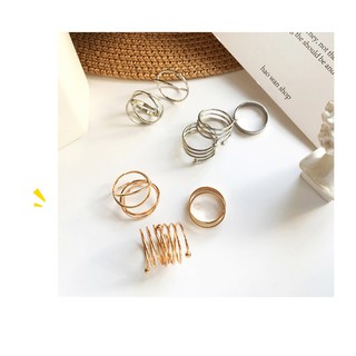 Nhẫn nữ combo 6 chiếc đeo nhiều kiểu T501