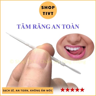 Gói 200 tăm xỉa răng loại mới bằng nhựa nguyên sinh thanh mảnh, an toàn, vệ sinh khe kẽ răng, làm sạch răng sau ăn-TIVT