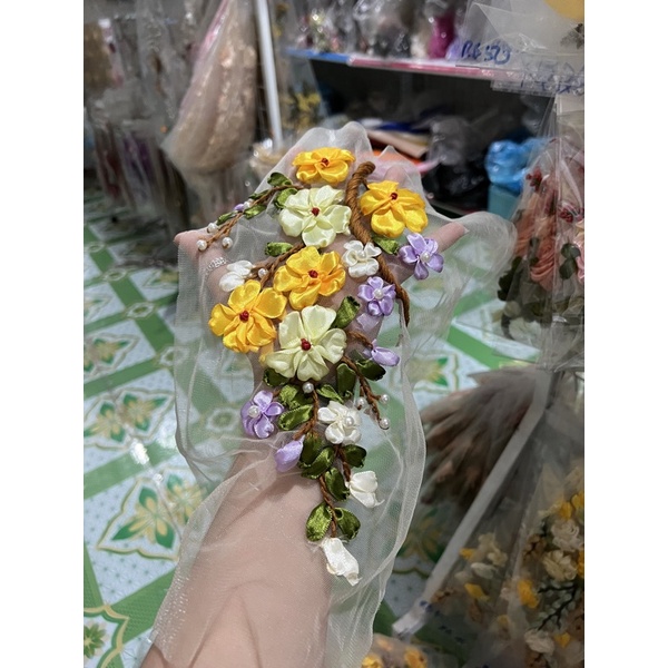 [Ảnh thật] [Có sẵn] nhánh hoa đào ruy băng xinh xắn 29cm