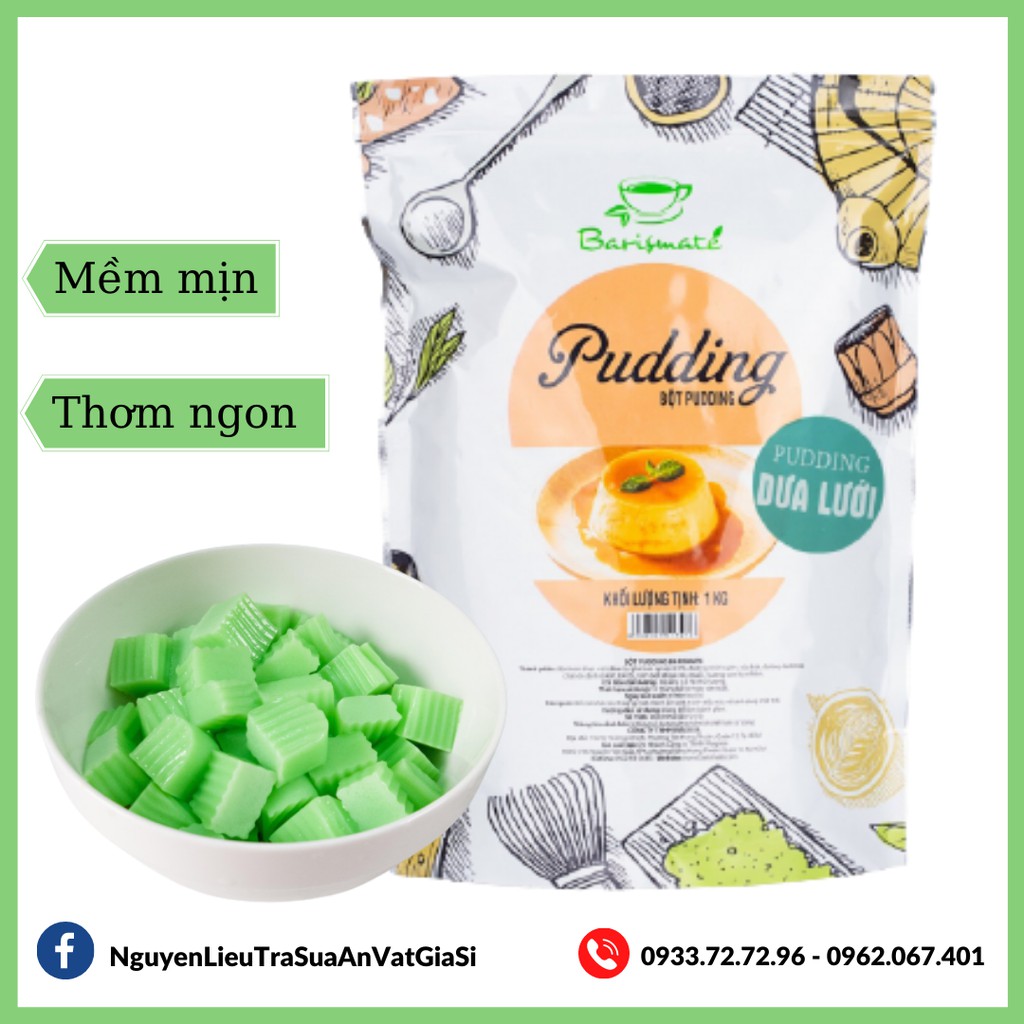 Bột Pudding Dưa Lưới Barismate túi 1kg