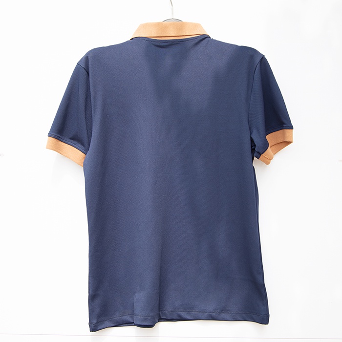 Áo Thun Polo Xanh Đen Nam Basic Cổ Vàng Bẻ Vải Cá Sấu Poly Cao Cấp Chuẩn Form NF002