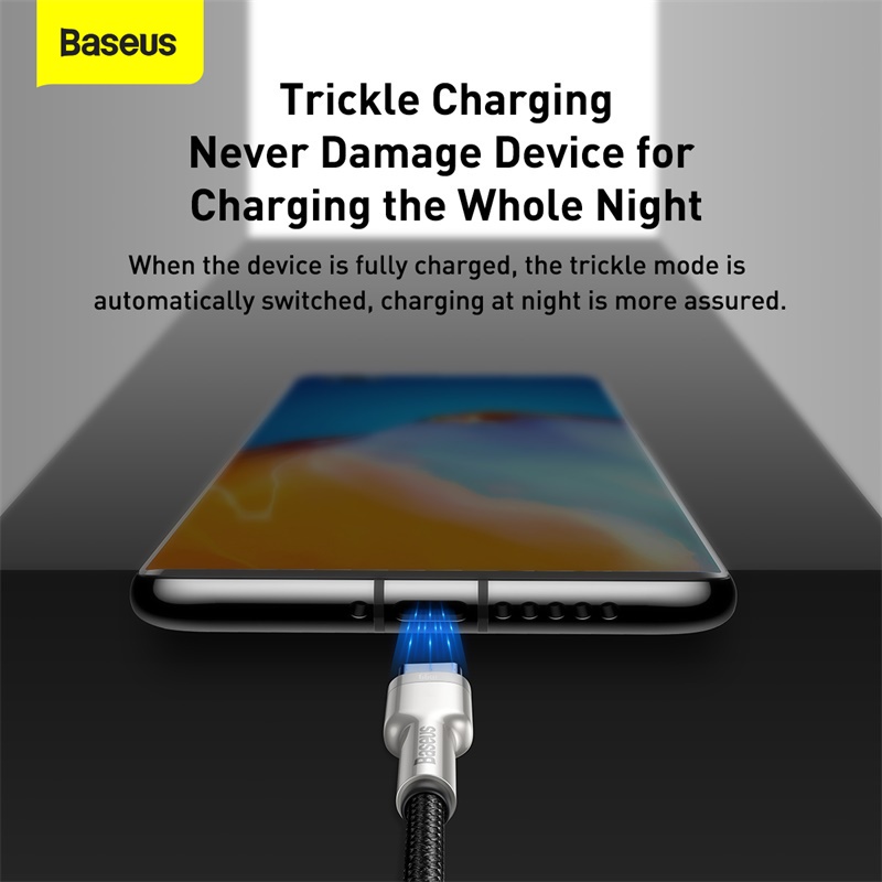 Dây cáp dữ liệu Baseus Cafule 66W USB sang Type-C bằng kim loại