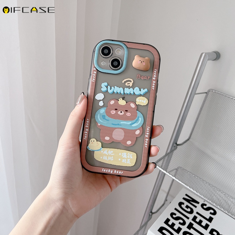 Ốp Điện Thoại Mềm Trong Suốt Chống Sốc In Hình Thú Hoạt Hình Dễ Thương Cho iPhone 13 12 11 Pro Max XS Max XR X 7 8 Plus