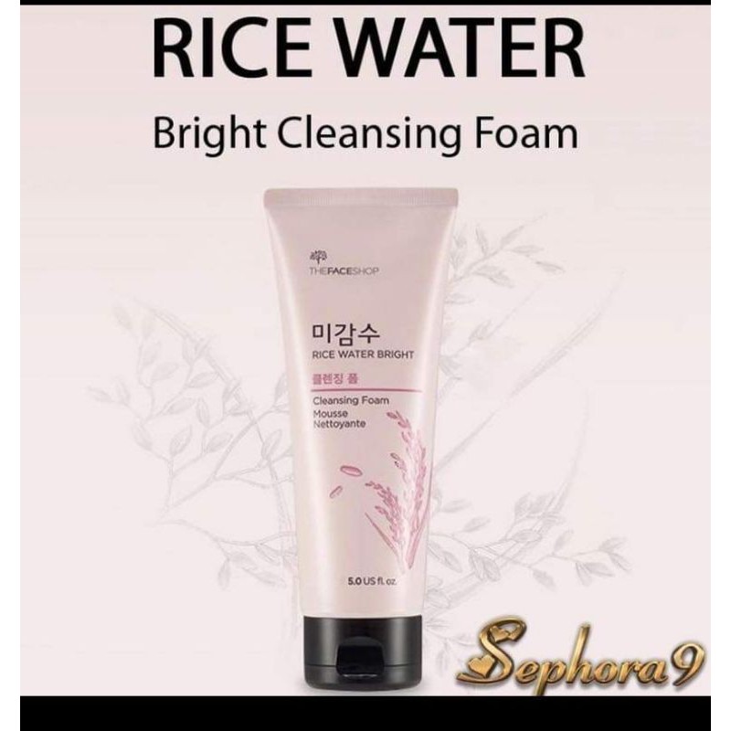 Sữa rửa mặt TFS Rice Water Bright Cleansing Foam The Face Shop SRM chiết xuất từ gạo