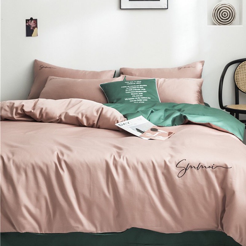 Bộ chăn ga gối lụa sunoi EMMIBEDDING STORE các mẫu phối màu bst2