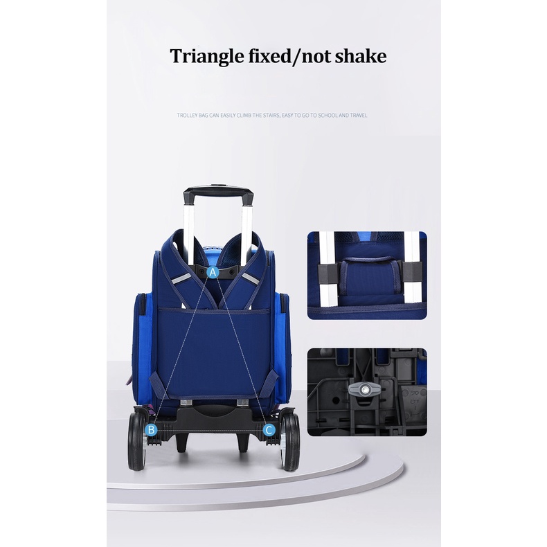 Balo kiểu xe đẩy YAZHOULONG giúp giảm gánh nặng có thể leo cầu thang tiện lợi cho học sinh tiểu học