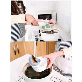 Muôi / muỗng múc canh lúa mạch, lúa mì có lỗ 2 trong 1