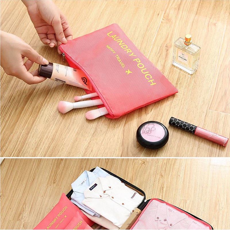 Set 6 Túi Vải Oxford Chống Thấm Nước Đựng Đồ Lót Tiện Dụng Khi Đi Du Lịch