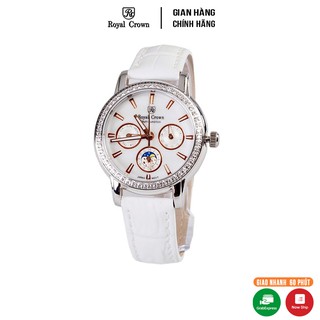 Đồng hồ nữ chính hãng Royal Crown 6419 dây da trắng