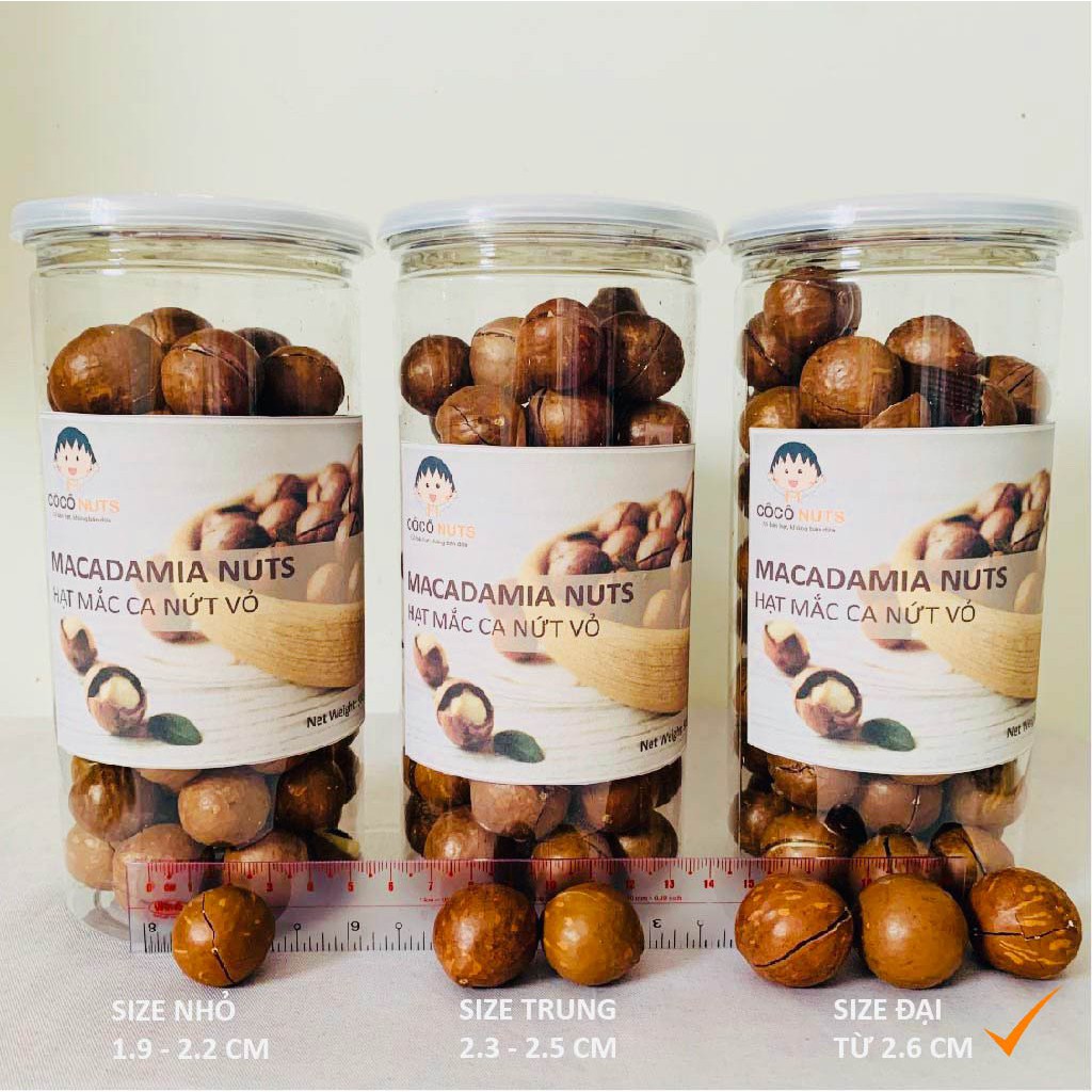 Hạt Macca Đắk Lắk CÔCÔ NUTS Loại 1 Nứt Vỏ Tự Nhiên - 500g kèm đồ khui