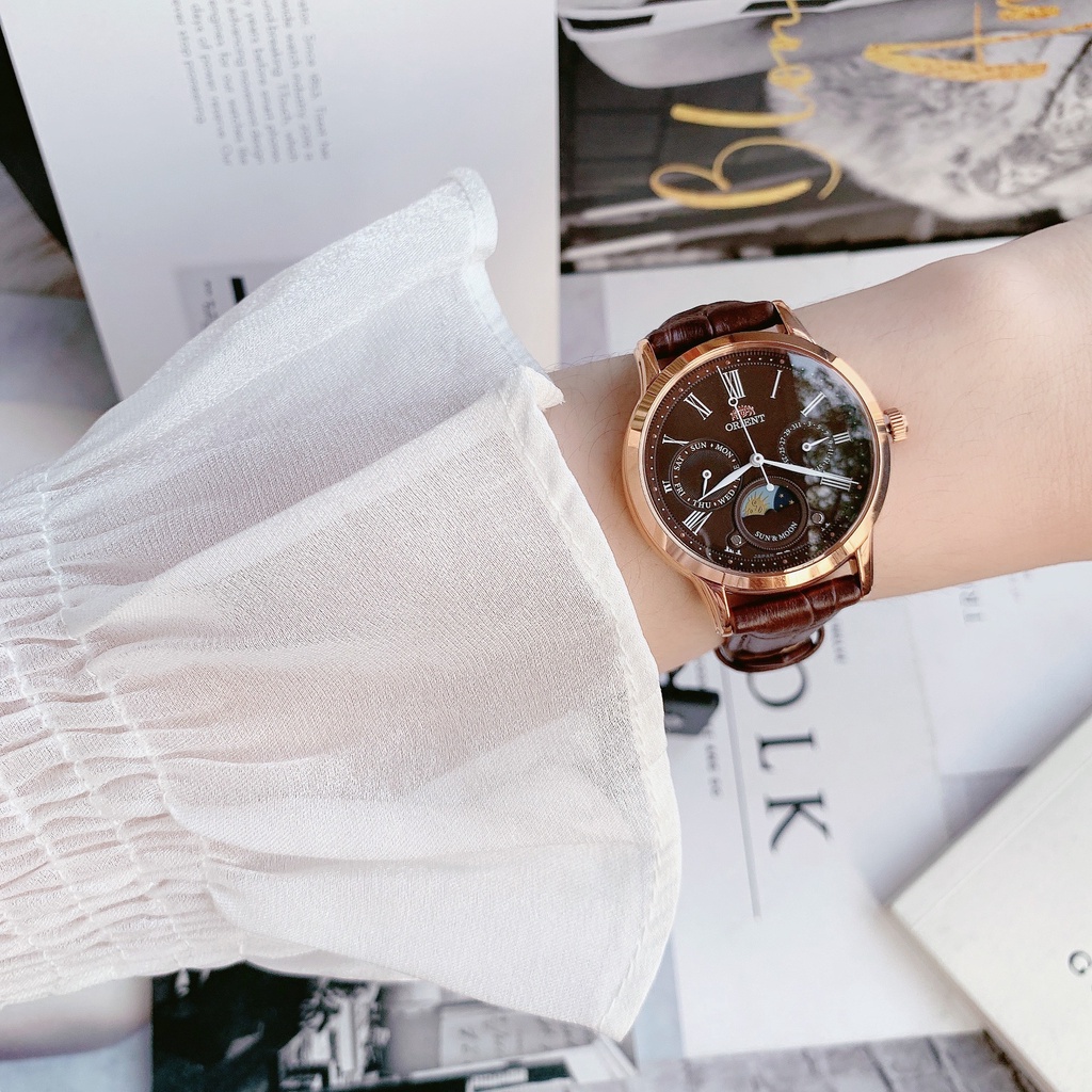 Đồng hồ đôi dây da Orient Sun and Moon SAK00003T0 RA-KA0002Y