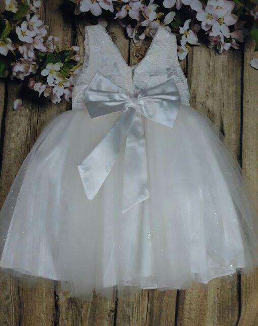 Đầm Voan Công Chúa Trắng 4 Lớp Cao Cấp Cho Bé Gái