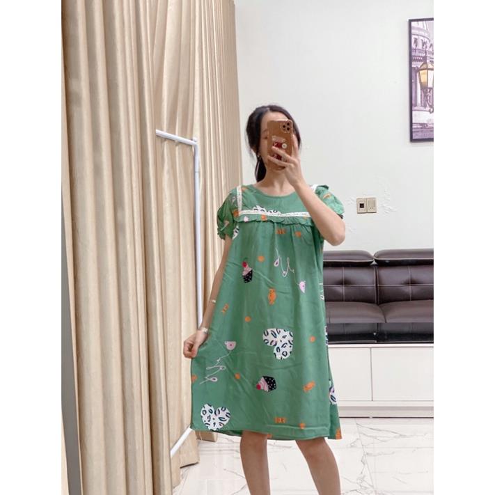 Váy lanh bầu cộc tay mùa hè siêu mềm mát (V34)